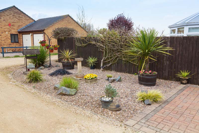 Rockery garden in urban setting.